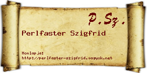 Perlfaster Szigfrid névjegykártya